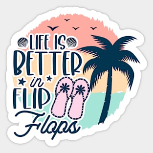 Summertime, beach vibes, vacation quote Sticker